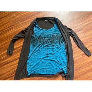 Pullover Blouse ~ Plus Small ~ Tank/Long Sleeve Combo ~ Apt.9 ~